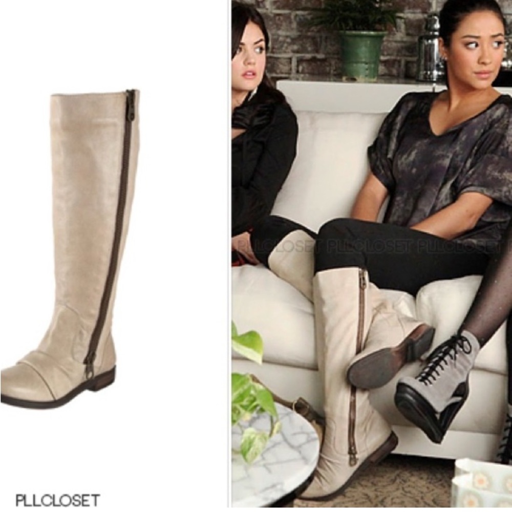 Steve Madden Leather Women's Cream Knee-High Boots